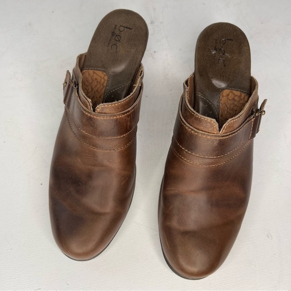 b.o.c. Brown buckle strap slip on leather mules - Picture 3 of 8
